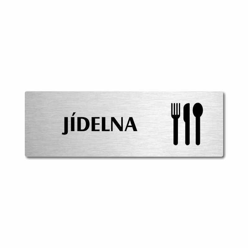 Jídelna, stříbrná popiska na dveře